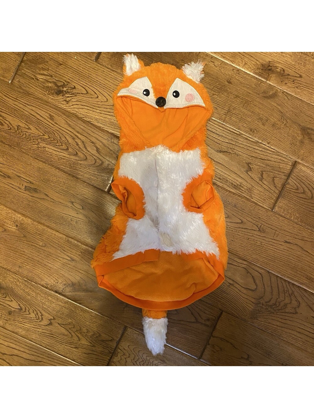 Dog Costume Orange Fox Hooded Size Large Halloween